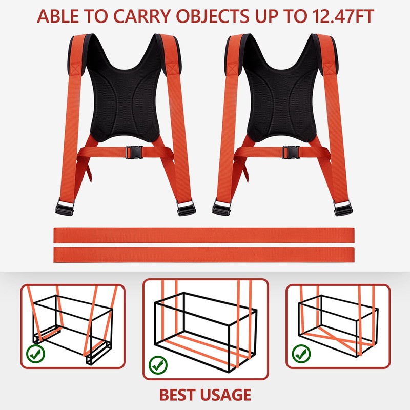 KEDSUM Moving Straps, 2-Person Lifting & Moving System, Anti-Slip Adjustable