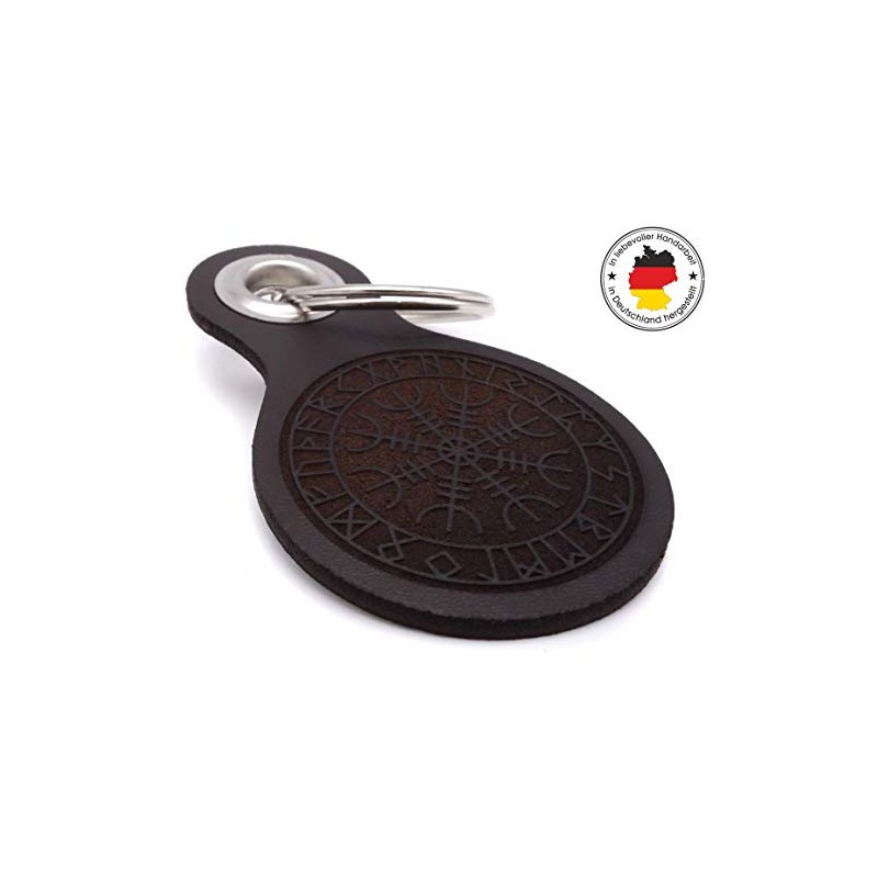 Samunshi® Leather Keyring with Engraving with Various Motifs Gifts Made