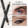 Boobeen 12pcs 2-in-1 Eyebrow Pencils and Black Eyeliner Set，Waterproof Brow