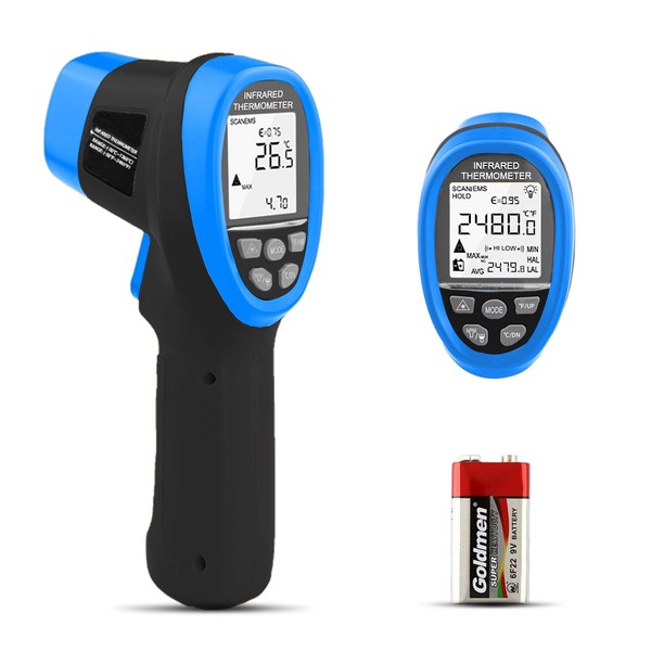 Non contact thermometer,infrared thermometer gun,pizza thermometer,AP-985B pyrometer -50~1360℃ (-58~2480℉) with