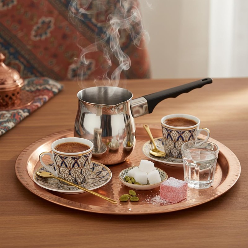 Fino Stainless Steel Turkish Coffee Pot - Professional 18/8 Warmer