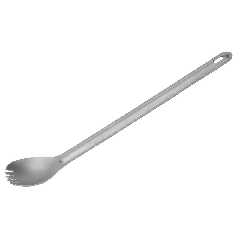 Titanium Long Handle Spork and Spoon, Lightweight Metal Cutlery Utensil