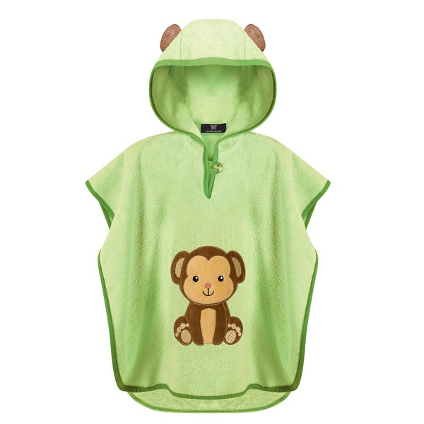 LAYNENBURG Premium Bath Poncho Children with Hood - 100% Cotton