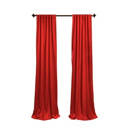 LA Linen Polyester Poplin Backdrop Drape (2 Pack), 96 x 58, Red