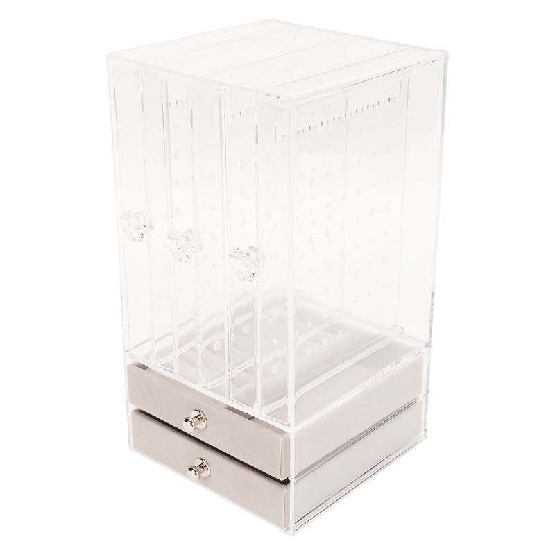 5 Drawers Acrylic Earring Holder Dustproof Storage Display Transparent Acrylic