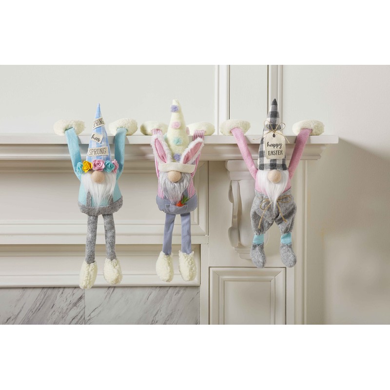 Mud Pie Easter Dangle Arm Gnome, Spring Has Sprung, 15"