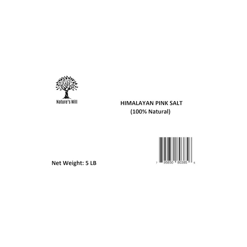 Nature's Wills Himalayan Pink Salt Premium Quality, Non-GMO, 100% Natural