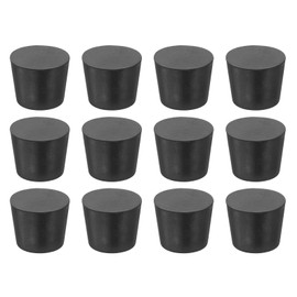 MECCANIXITY Rubber Tapered Plug 25mm to 26mm Solid Test Tubes Bungs Stopper Black for Lab Home 12 Pieces