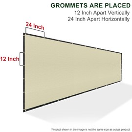 SHADEWIZ 6' x 50' Beige Privacy Screen Fence Cover Heavy Duty Fencing Mesh with Zip Tie for Deck, Patio, Backyard, Outdoor Pool, Porch, Railing - We Can Make Custom Sizes