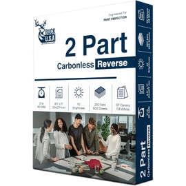 Buck 2 Part Reverse Digital Carbonless Copy Paper, 8.5" x 11" Collated Paper, 1 Ream, 500 Sheets, 92 Bright, CF Canary/CB White - Ideal for Laser & Digital Printers & Perfect for Quality Duplicates