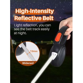 Retractable Leash Black for Dogs and Cats, Easy to use Quick Lock, Pause and Unlock Button- Easy Roll-On and Roll-Off with Your Thumb only.