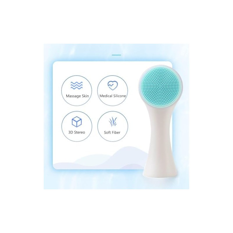 Cepillo de Limpieza Facial Doble Cara con Cerdas Suaves y