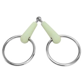 Qcwwy Horse Snaffle Bit Rubber Wrapped Stainless Steel Loose Ring Horse Mouth Bit for Training Riding Bit Stainless Steel Horse Ring Hollow Bit Loose Mouth Bit Roller