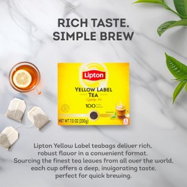 Lipton Yellow Label Finest Blend | Lipton Tea Bags | Black Tea | 200 Grams (Pack of 1)