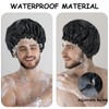 Double Layer Satin Bonnet for Men, Waterproof Bath Shower Cap