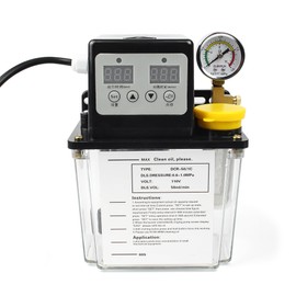 RATTMMOTOR Automatic Lubricating Oil Pump 110V 1L, Electromagnetic Lubrication Pump Digital Numerical Control Dual Digital Display with Pressure Gauge for CNC Machine