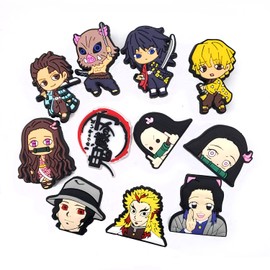 Kimetsu no yaiba Shoe Charms 12pcs Different Decoration for Teens Adults Clog Accessories Party Favor