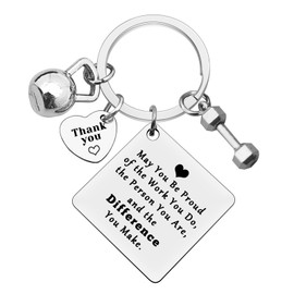 Xiahuyu Xiahuyu Fitness Trainer Appreciation Keychain - Thank You Gift for Personal Instructor, Coach - Gym Workout Jewelry - May You Be Proud of the Work You Do