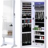 GISSAR Jewelry Organizer Full Length Mirror Jewelry Cabinet Standing/Wall/Hanging Door