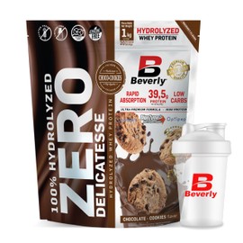 Beverly ZERO DELICATESSE | Hydrolysed Whey Protein 80% | 1 Kg | Schokoladenkekse | 1 Monat kostenloser Shaker.