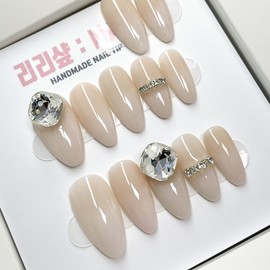 Nude Classic Handmade Nail Tips - Short Nose Pin / 누드 클래식 수제네일팁 - 숏코핀