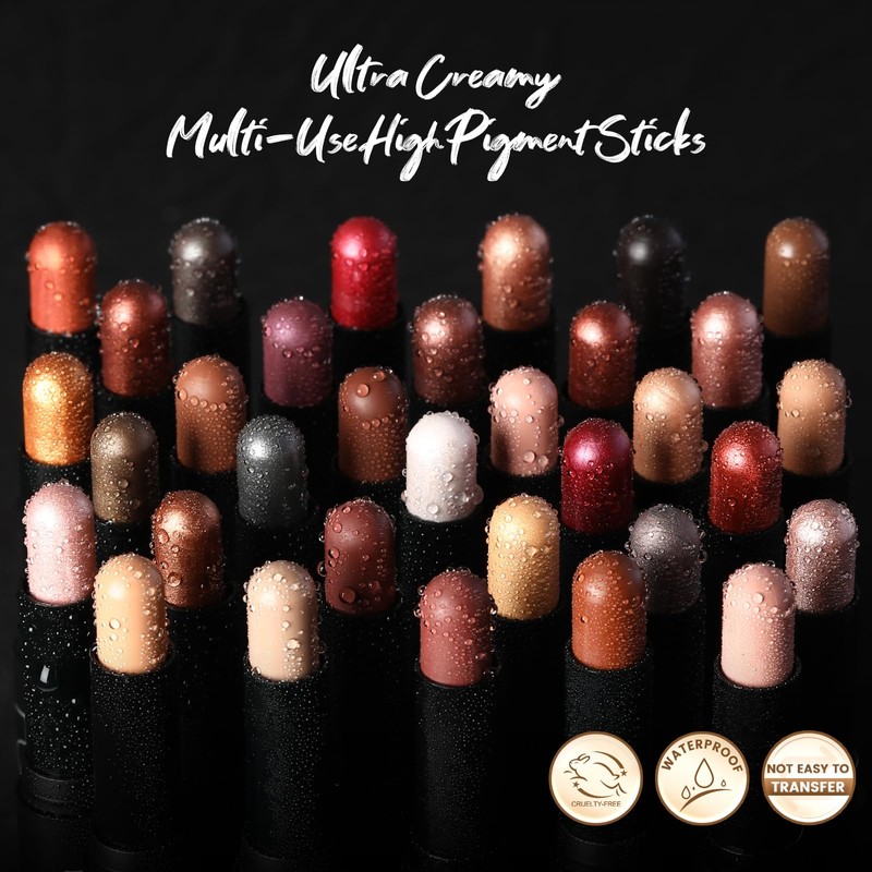 FOCALLURE 3 Pcs 2 in 1 Eyeshadow and Eyeliner Pen,