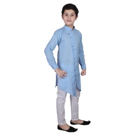 Pro-Ethic Style Developer Kurta india para niños | Ropa étnica para niños | Paquete de 1 (S-109), Azul (Sky Blue), 7-8 Años