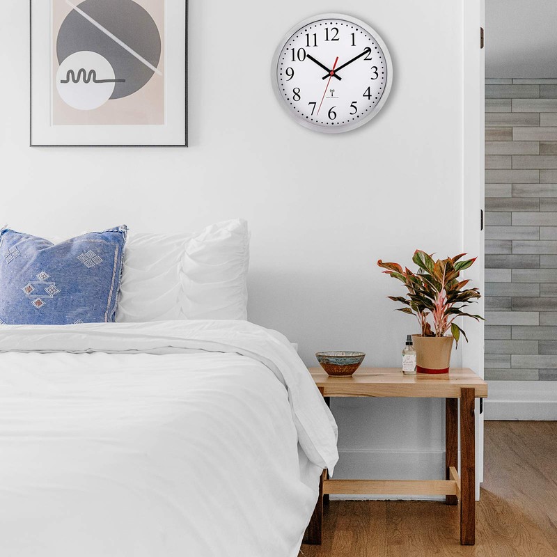 Foxtop Wireless Wall Clock Silent Analogue Non-Ticking 25 cm Easy