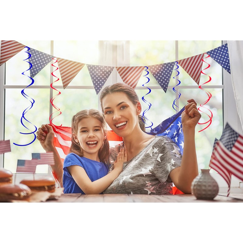 Blue Hanging Swirls Party Decorations 30 pcs Ceiling Swirl Foil