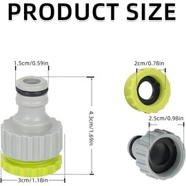 Heanvmyss Hose Tap Connector,3 Pcs Universal Plastic Tap Connector Fitting for 3/4 inch and 1/2 inch 2 in 1 Threaded Faucet Adapter for Garden Kitchen Outdoor Pipe