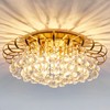 CVKASH 4-Lights Crystal Chandelier Modern Semi Flush Mount Ceiling Light