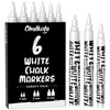 Chalkola 6 Chalk Pens for Blackboard, Washable, White, 1 mm,