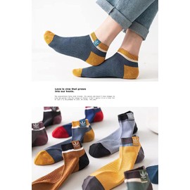 Xiyaoer Men's Ankle Socks, Colorful Socks, Casual Socks, Spring & Summer, Cotton, 9.4 - 10.6 inches (24 - 27 cm), Stylish, Sports, Men's Business, Crew Socks, Breathable, Sweat Absorbent, Quick