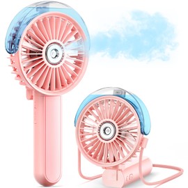 SWEETFULL Misting Fan Portable - 180° Foldable Handheld Personal Fan with Mist Spray, 3 Speeds, 30ml Water Tank, USB Rechargeable for Travel, Outdoors, Makeup, Camping, Home, and Office Use