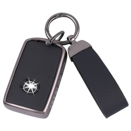 Key Fob Cover with Keychain, Car Key Case Shell Protector Compatible with 2019-2025 Mazda 3 6 CX-30 CX-5 CX-9 CX-50 CX-70 CX90 MX-5 Miata - Remote Key Vehicle Accessories (Black)