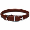 OOPSDOGGY Rolled Leather Dog Collar Reflective Roll Colars for Small