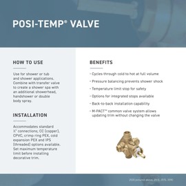 Moen Eva Brushed Nickel 1-Handle Posi-Temp Pressure Balancing Valve Trim Kit, Valve Required, T2131BN