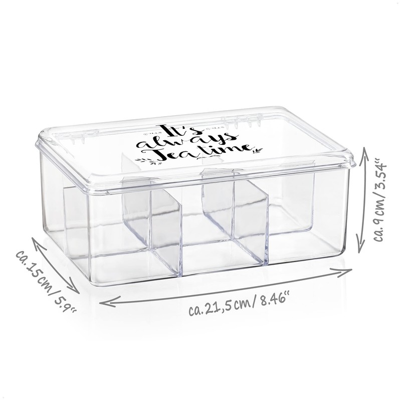 Com-Four ® Storage Box for Tea and Tea Bags, Tea