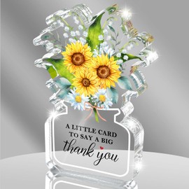 Thank You Gifts for Women, Inspirational Gift Ideas, Teacher Appreciation Gifts, Office Decor, Flower-Shaped Acrylic Desk Decoration Plaque, Motivational Quote Clear Desks Sign Decor Home Office Desk Decor