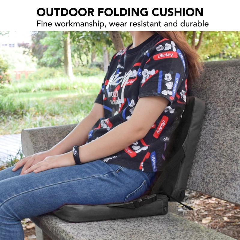 Outdoor Foldable Chair with Backrest Soft Sponge Cushion Back Chair