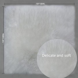 RZLWOOL Real Sheepskin Seat Cushion Non Slip Comfortable Natural Wool Seat Cushion for Home Sofas Restaurant Cars Office Classroom Conference Room(18x18 Inch,1 Pcs,Khaki Brown)