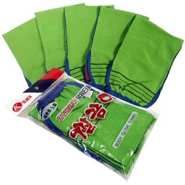 Kkalkkeumi Double-Sided Exfoliating Body Scrubber (5-Pack) Italian Exfoliating Towel
