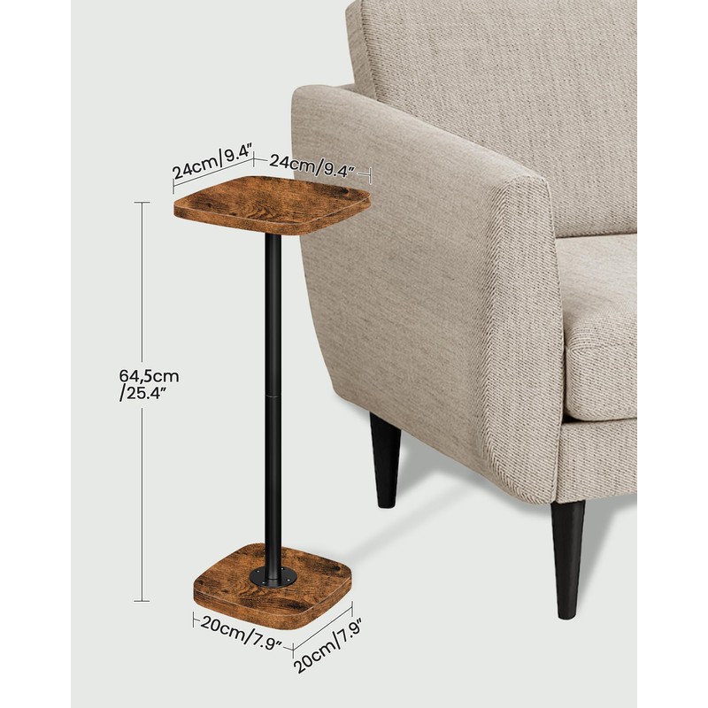 CHOEZON Small Drink Table, Square Side Table for Small Spaces,