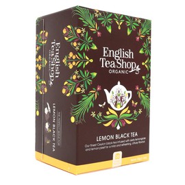 English Tea Shop Organic Lemon Black Tea - 20 Tea Bag Sachets, 35 g
