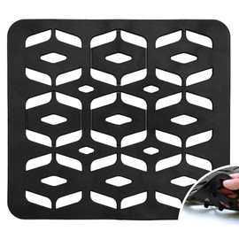 S&T INC. Kitchen Sink Mat, Cut to Fit Drain Hole, Raised Design for Water Flow, Black, 12.8 Inches x 11.3 Inches