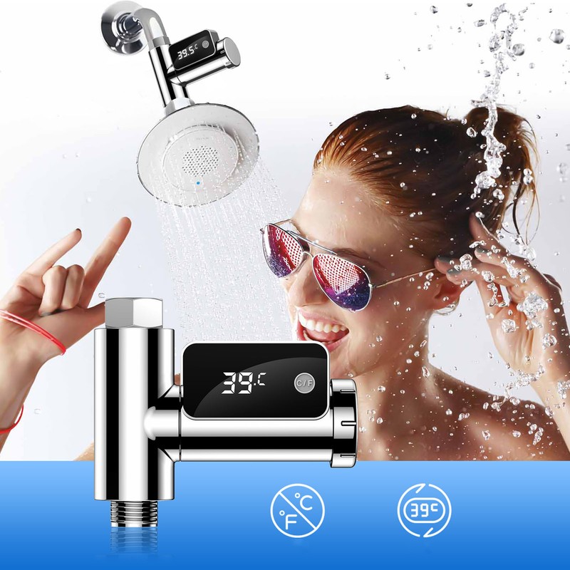 Shower Thermometer Bath Water Temperature Meter Tester LED Display for