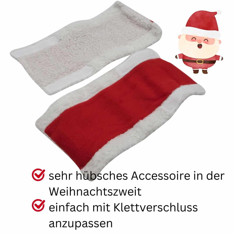 AMKA Weihnachtsbandagen, 4er Set rot-weiß