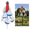 Summer Lighthouse Sailboat Windmills 360 Degree Rotation Weathervane Metal Windmill
