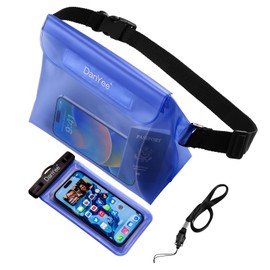 DanYee Waterproof Pouch, Completely Waterproof, Waterproof Case, Set of 2, IPX8 Certified, Triple Chuck, PVC Material, For Beaches, Pools, Fishing, Motorcycles, Waist Bag, Waterproof Pack, Portable,