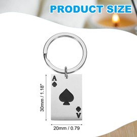 PATIKIL Ace of Spades Keychain, Stainless Steel Lucky Poker Keychain Pendant Cute Ace of Spades Pendant Keyring Purse Bag Accessories Car Ring Pendant for Handbag Keys, Black